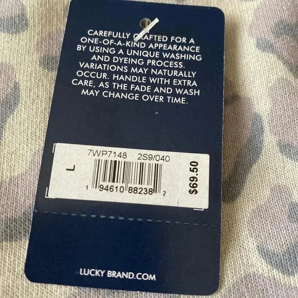 🆕 Lucky 🍀 Brand Hacci Leopard Sweatshirt Grey L🆕 - Picture 10 of 13